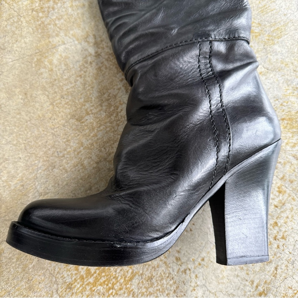 Haider Ackermann Fall/Winter 2009 Black Leather Over The Knee Boots Size 36 - Picture 11 of 17